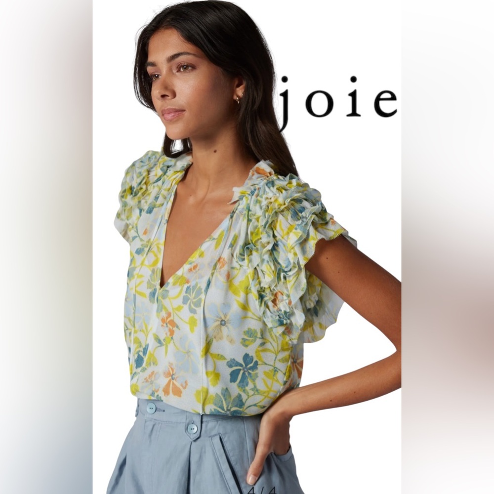 NWT Joie 100% silk Tezza Top in Cerulean Multi size XXS
